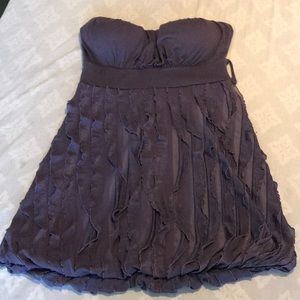 Purple strapless top